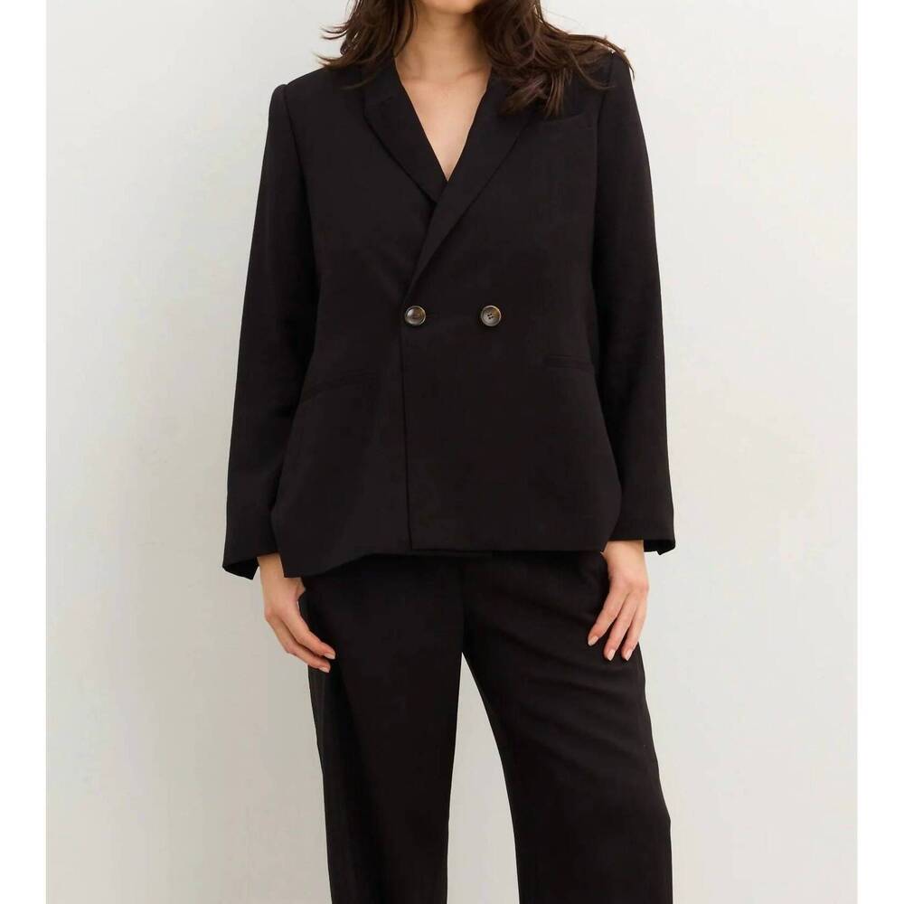 NEW HATCH soft tailored twill blazer in black